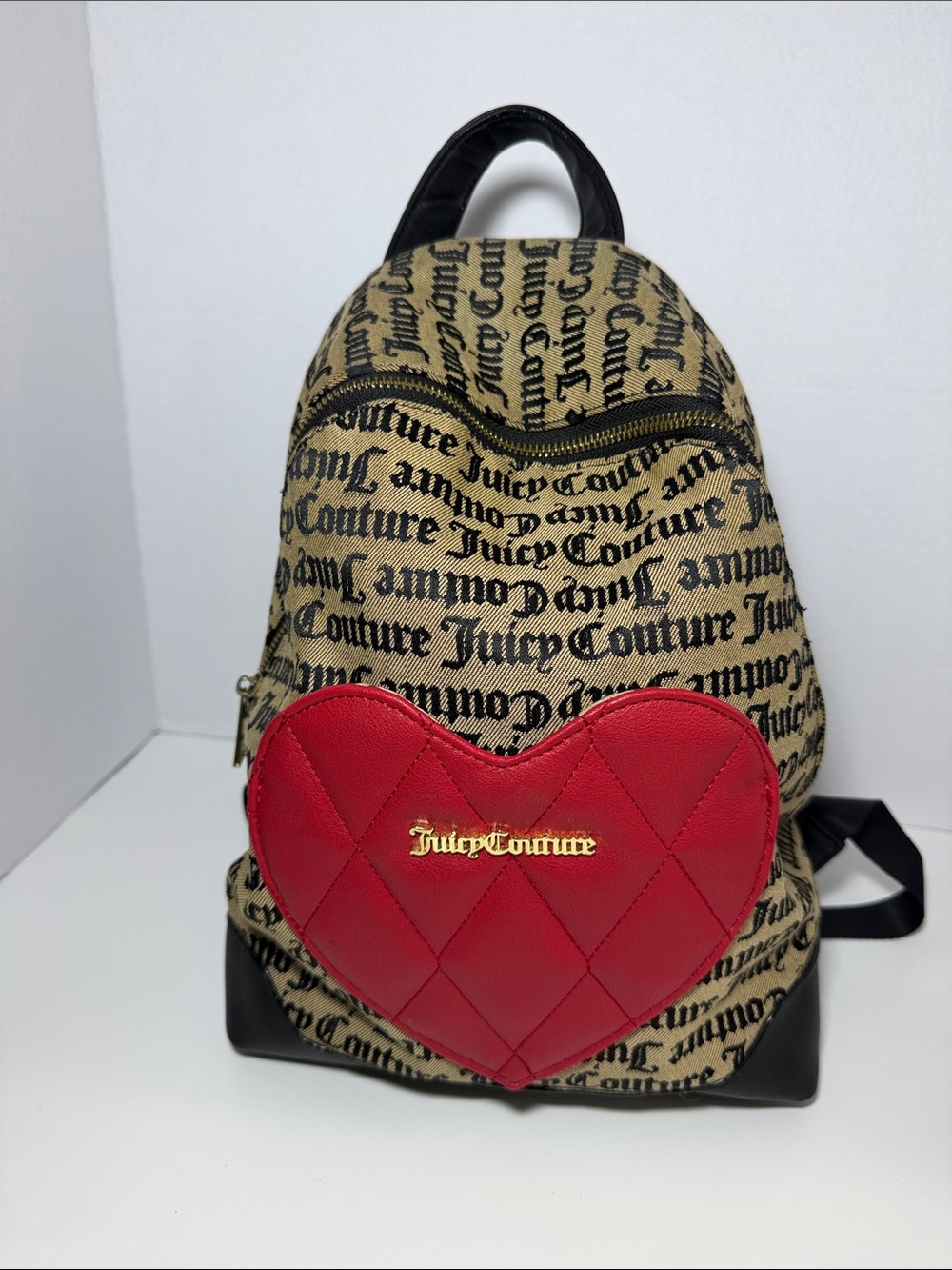 Juicy Couture Red Heart Accent Logo Backpack